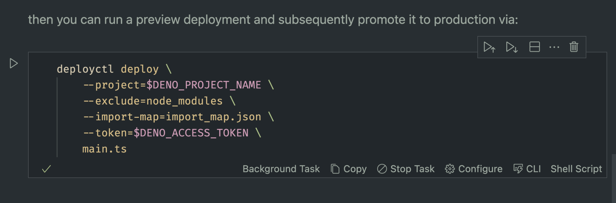 deploy script in vs code